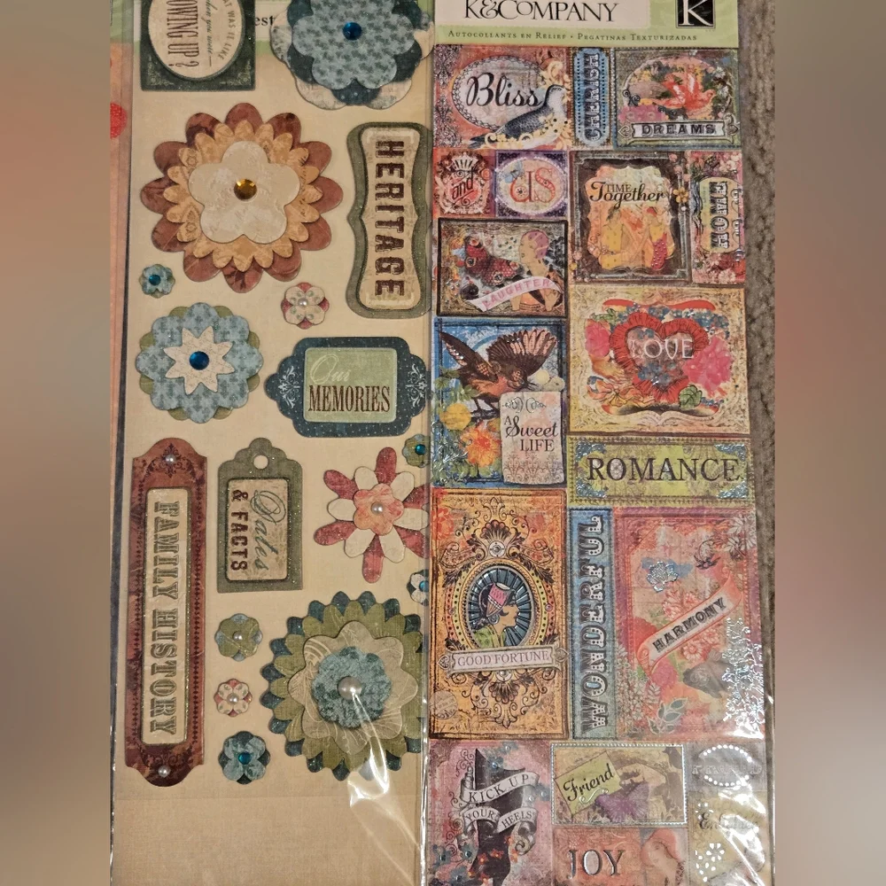 K&Company Scrapbook Sticker Set Bundle Paper Crafts
